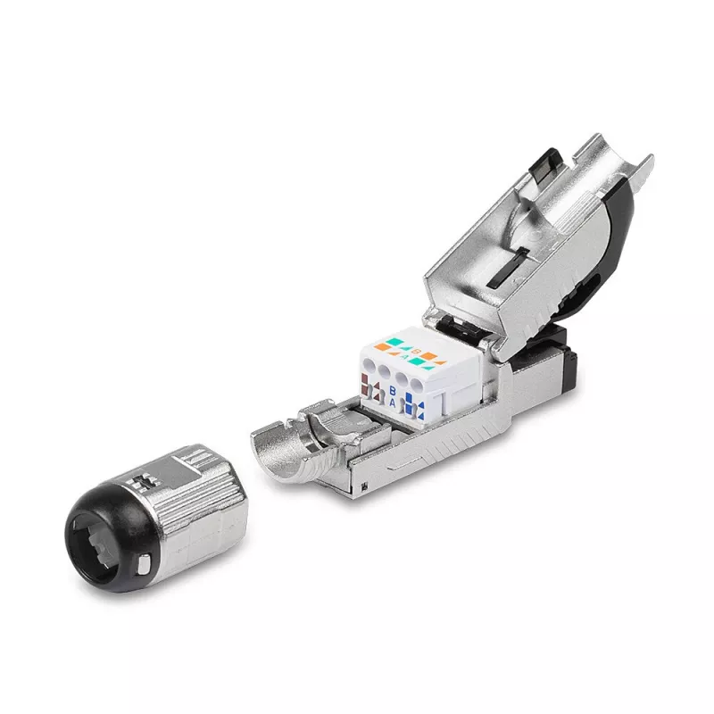 Lindy RJ-45 Cat.6/6A Beznarzędziowa wtyczka do montażu polowego, RJ45, Czarny, Srebrny, Metal, CE, REACH, RoHS, UKCA, 240 g, 133 mm