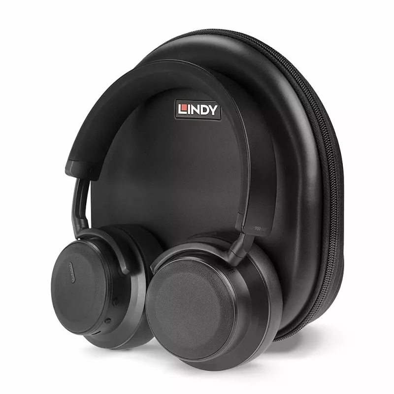 Lindy LH900XW Zestaw słuchawkowy Przewodowy i bezprzewodowy Pałąk na głowę Połączenia/Muzyka USB Type-C Bluetooth Czarny