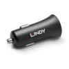 Lindy Single Port USB Type C PD Car Charger, 27W, Auto, Cigar lighter, 12 V, 3 A, Czarny