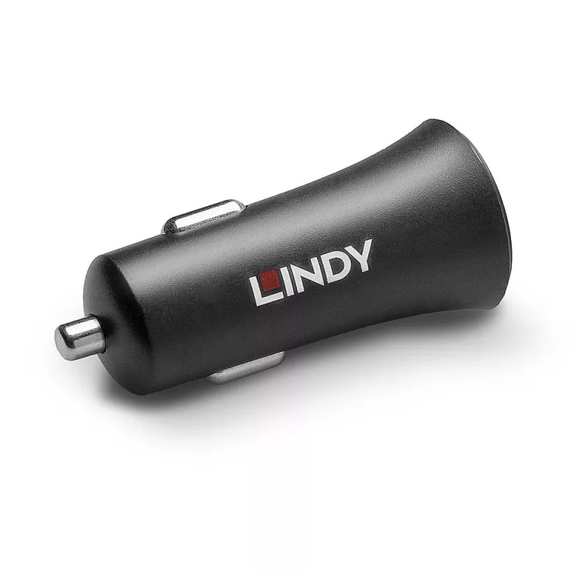 Lindy Single Port USB Type C PD Car Charger, 27W, Auto, Cigar lighter, 12 V, 3 A, Czarny