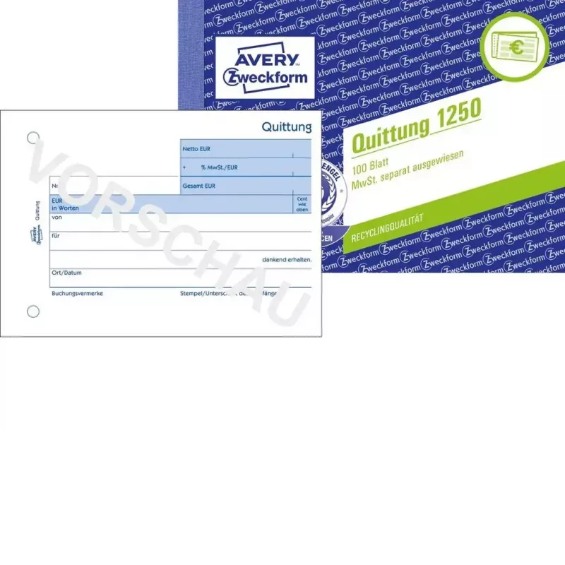 Formularz/książka rachunkowa A6 Avery 1250