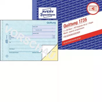 Książka formularzy księgowych AVERY 1735-5 A6 40 stron