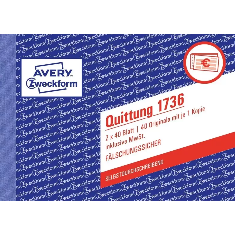 Książka formularzy księgowych A6 Avery 1736-5
