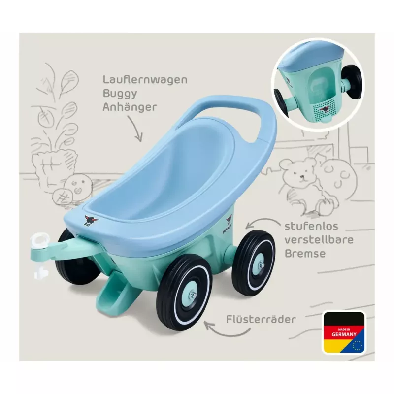 Chodzik Simba-Dickie BIG Buggy 3-w-1 — niebiesko-turkusowy, konstrukcja konwertowalna