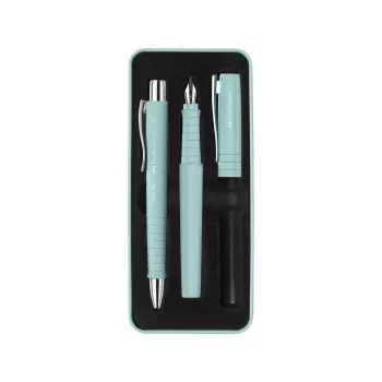Ballpoint pen and Fountain pen Faber-Castell Poly Ball Set Czarny Light niebieski 3 pcs