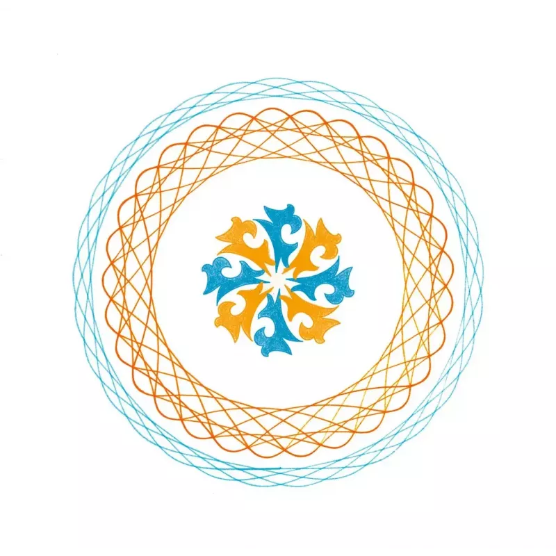 Spirograf dla dzieci Ravensburger 297740 z szablonem i 2 pisakami, wielokolorowy, od 6 lat
