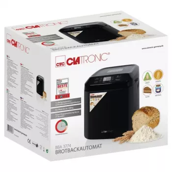 Maszyna do chleba CLATRONIC BBA 3774 550 W – pojemnik 3 L, bochenek do 1,5 kg, 12 programów, timer LCD