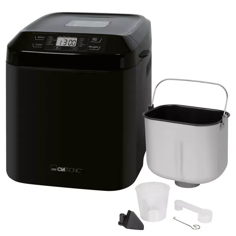 Maszyna do chleba CLATRONIC BBA 3774 550 W – pojemnik 3 L, bochenek do 1,5 kg, 12 programów, timer LCD