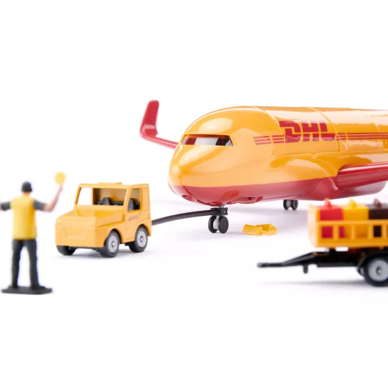 Samolot transportowy Siku DHL z akcesoriami - gotowy do użycia