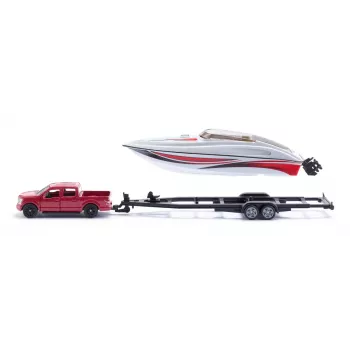 Siku Ford F150 z motorówką Zestaw modeli samochodów Wstępnie zmontowany 1:50