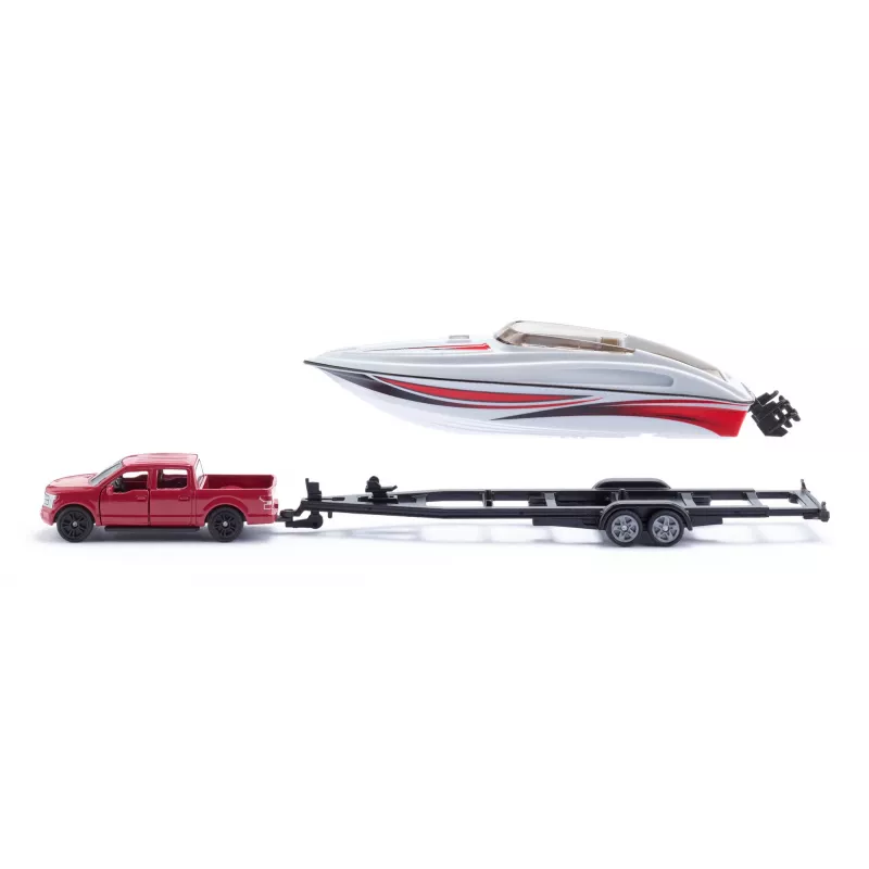 Siku Ford F150 z motorówką Zestaw modeli samochodów Wstępnie zmontowany 1:50