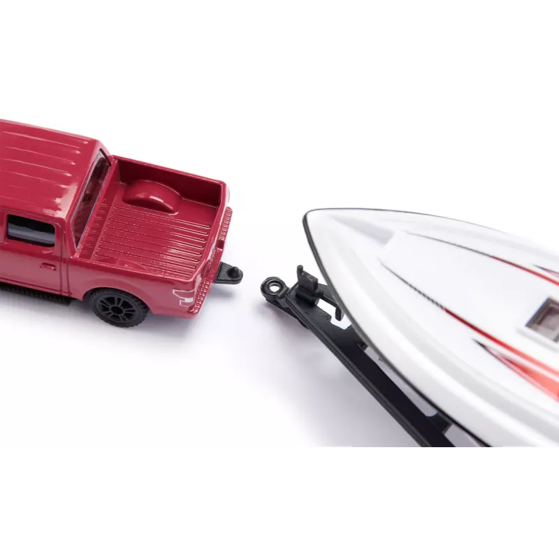 Siku Ford F150 z motorówką Zestaw modeli samochodów Wstępnie zmontowany 1:50