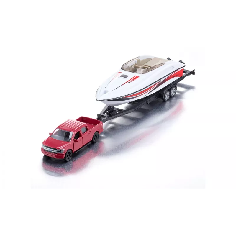 Siku Ford F150 z motorówką Zestaw modeli samochodów Wstępnie zmontowany 1:50