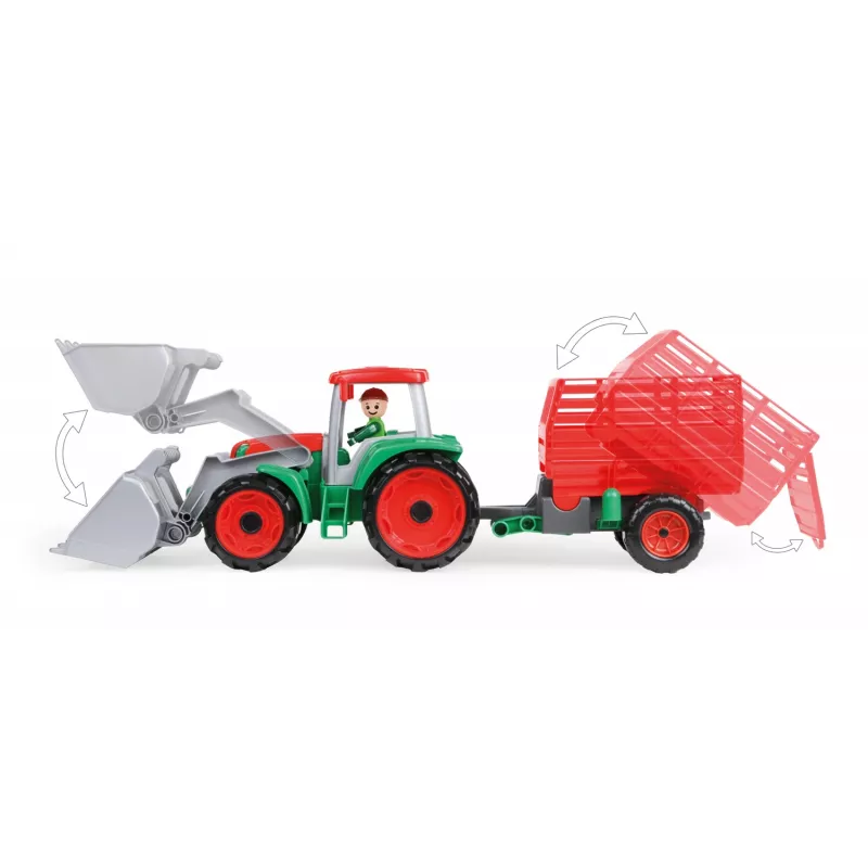 Traktor z przyczepą do siana Lena Truxx 04428 open box – zestaw plastikowy do zabawy