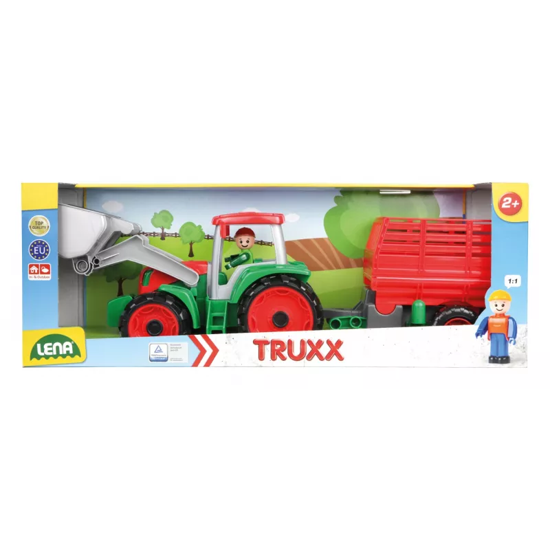 Traktor z przyczepą do siana Lena Truxx 04428 open box – zestaw plastikowy do zabawy