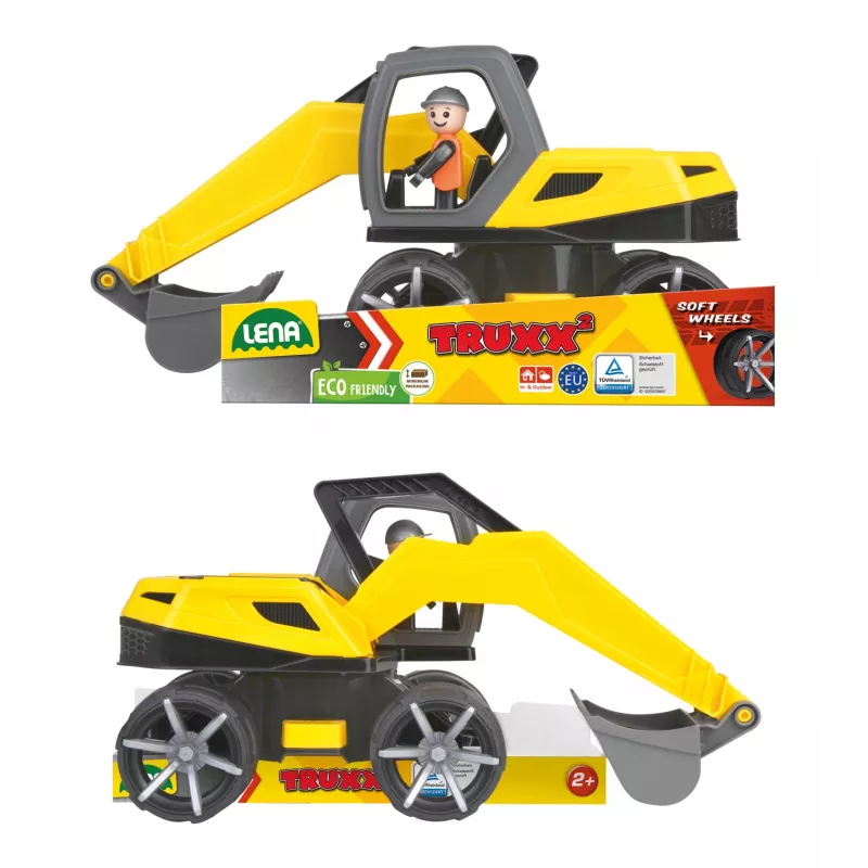 Zabawka koparka Lena TRUXX SM04531, zalecany wiek 2+, szaro-żółta