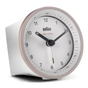 Braun BC07 Kwarcowy budzik Różowy, Biały