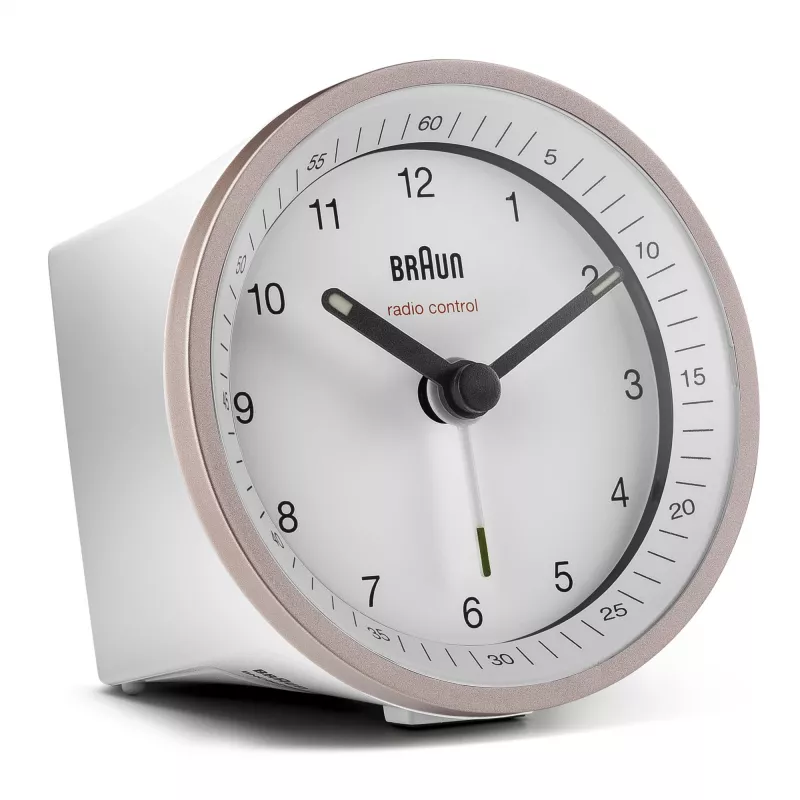 Braun BC07 Kwarcowy budzik Różowy, Biały