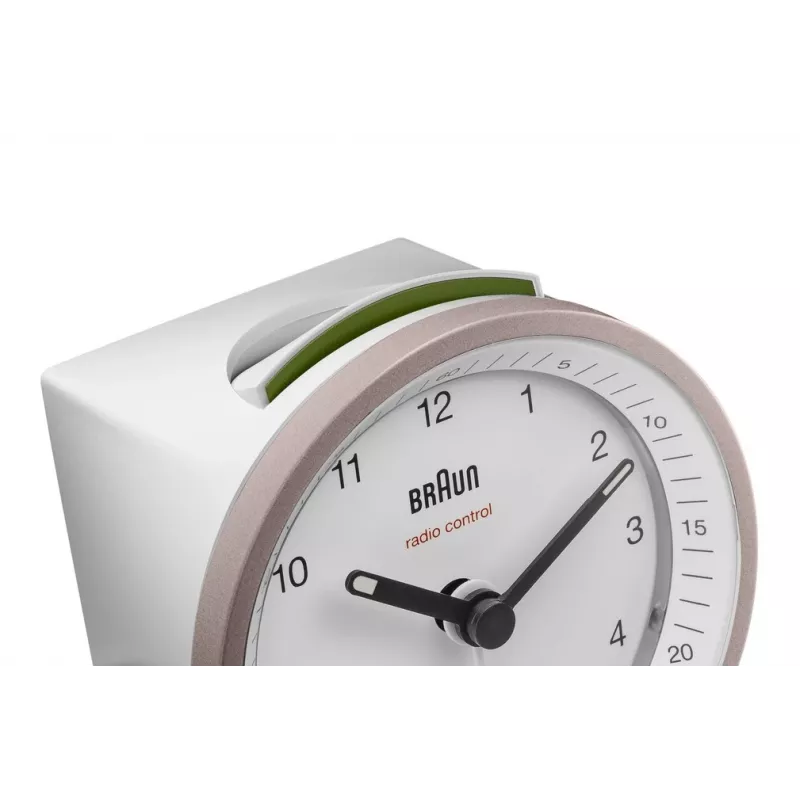 Braun BC07 Kwarcowy budzik Różowy, Biały