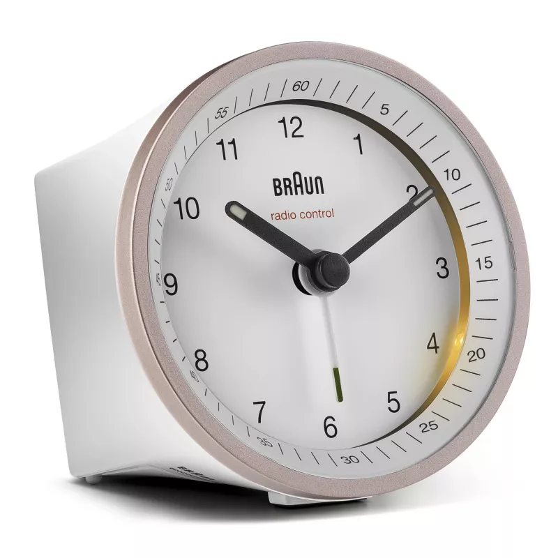 Braun BC07 Kwarcowy budzik Różowy, Biały