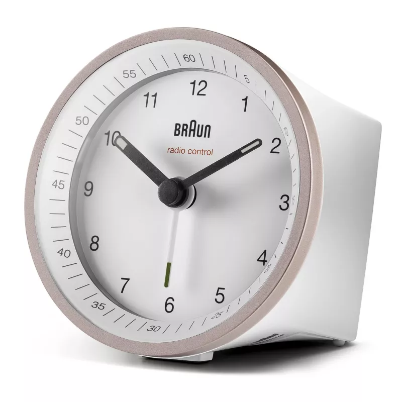 Braun BC07 Kwarcowy budzik Różowy, Biały