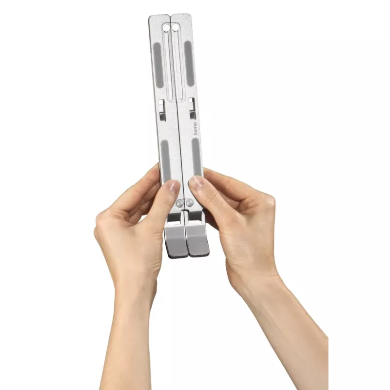 Stojak pod laptopa Hama ze stopu aluminium, srebrny, 39,1 cm (15,4 cala)