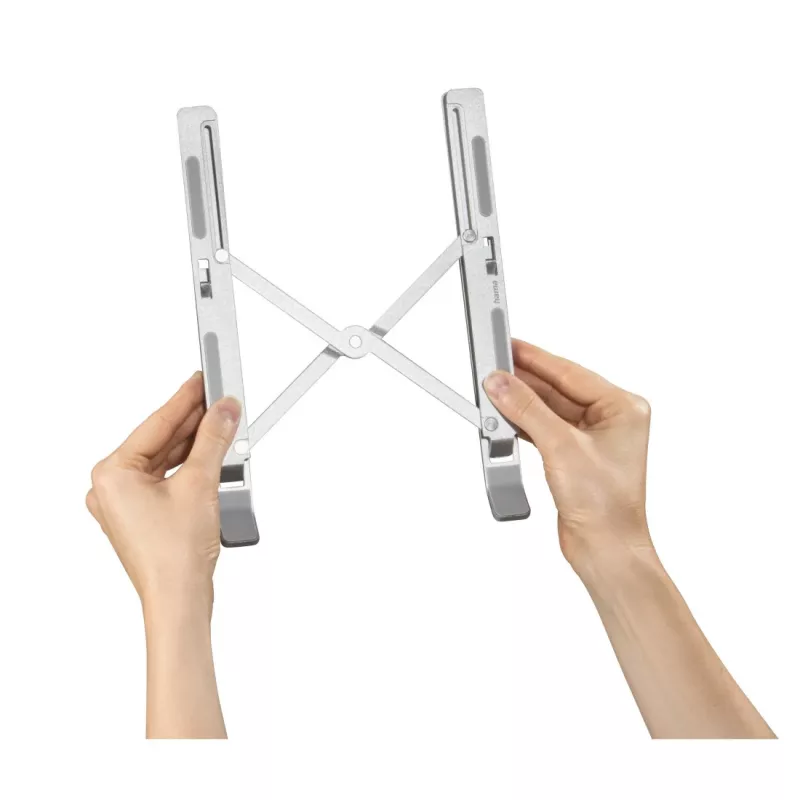 Stojak pod laptopa Hama ze stopu aluminium, srebrny, 39,1 cm (15,4 cala)