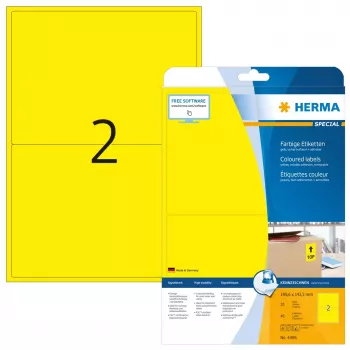Kolorowe etykiety HERMA A4 199,6x143,5 mm żółte papier mat 40 szt.
