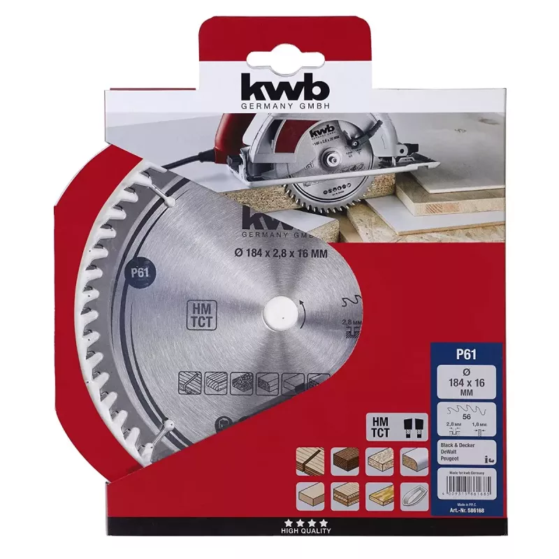 Tarcza do piły tarczowej KWB 586168 z końcówkami z węglika spiekanego 1 szt.