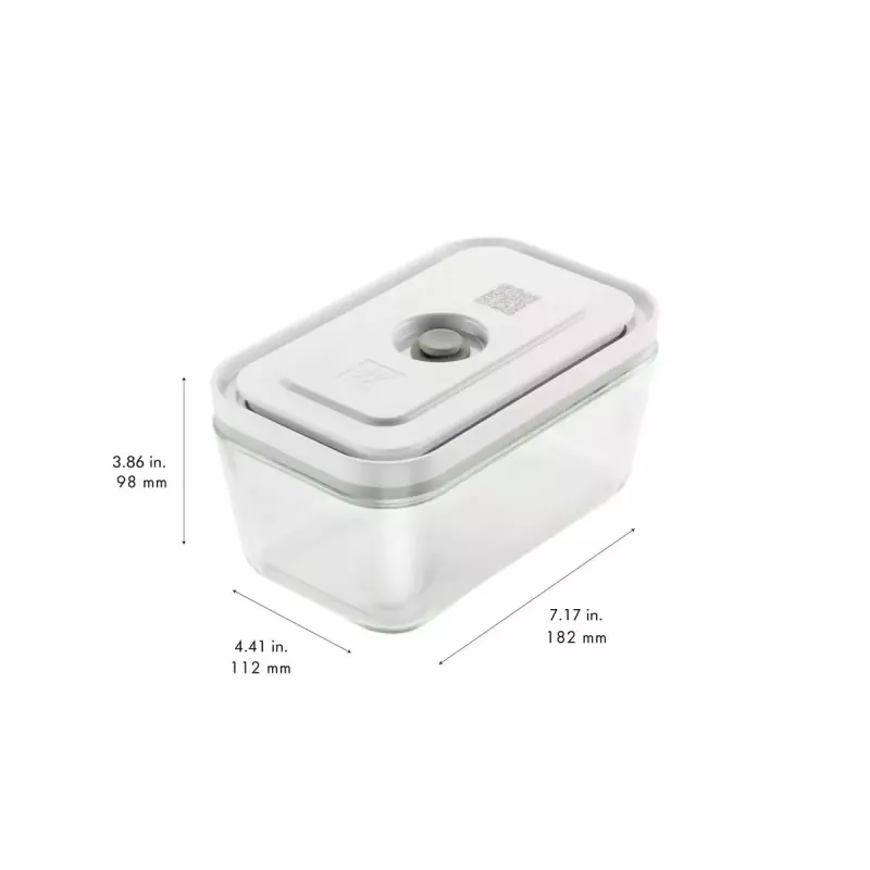 Pojemnik do przechowywania żywności ZWILLING FRESH & SAVE prostokątny 0,9 L, szklany pojemnik z plastikową zamykaną pokrywką, bezpieczny do piekarnika/mikrofalówki/lodówki