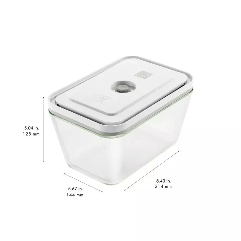 Pudełko do przechowywania żywności ZWILLING FRESH & SAVE Prostokątne szklane 1,6 L, plastikowa zamykana pokrywka, bezpieczne w piekarniku/mikrofalówce