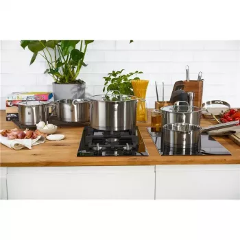 ZWILLING Multi Pot TrueFlow 66920-004-0 — stalowy garnek z pokrywą szklaną, można myć w zmywarce i używać w piekarniku, nadaje się do płyt halogenowych