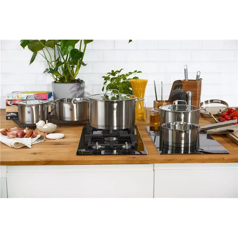 ZWILLING Multi Pot TrueFlow 66920-004-0 — stalowy garnek z pokrywą szklaną, można myć w zmywarce i używać w piekarniku, nadaje się do płyt halogenowych