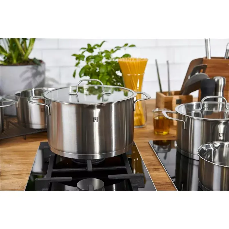 ZWILLING Multi Pot TrueFlow 66920-004-0 — stalowy garnek z pokrywą szklaną, można myć w zmywarce i używać w piekarniku, nadaje się do płyt halogenowych