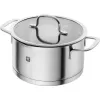 ZWILLING Multi Pot TrueFlow 66920-004-0 — stalowy garnek z pokrywą szklaną, można myć w zmywarce i używać w piekarniku, nadaje się do płyt halogenowych