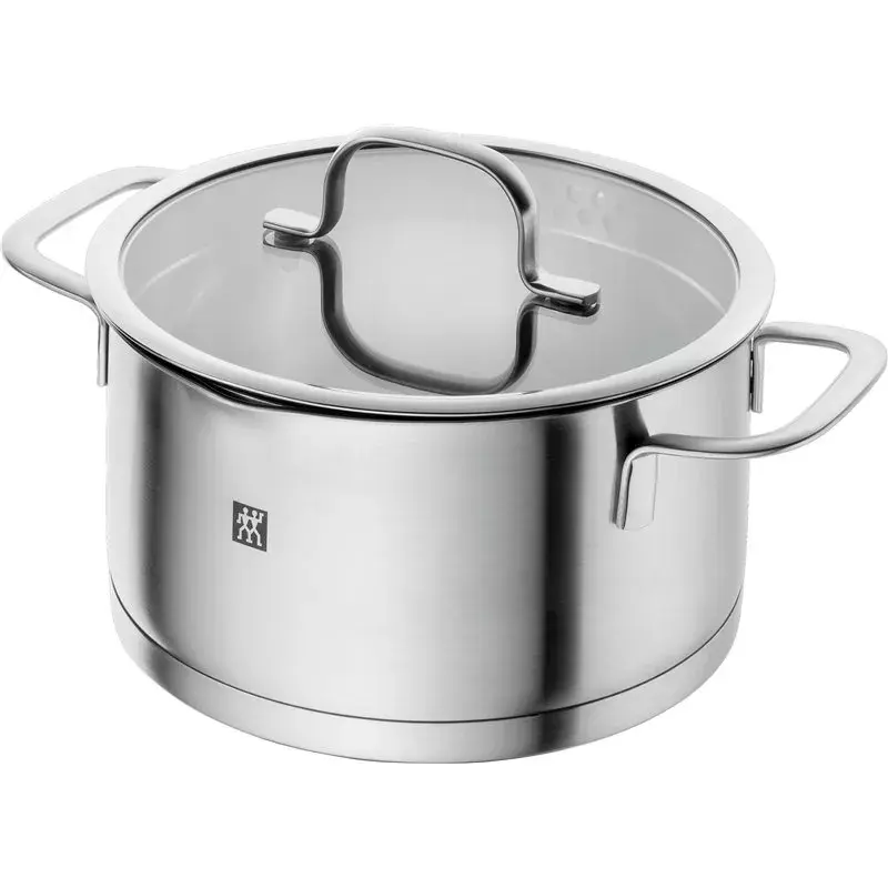 ZWILLING Multi Pot TrueFlow 66920-004-0 — stalowy garnek z pokrywą szklaną, można myć w zmywarce i używać w piekarniku, nadaje się do płyt halogenowych