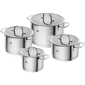 ZWILLING Multi Pot TrueFlow 66920-004-0 — stalowy garnek z pokrywą szklaną, można myć w zmywarce i używać w piekarniku, nadaje się do płyt halogenowych