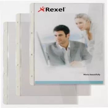 Rexel koszulka dokumentowa z zakładką, 210 x 297 mm (A4), Transparentna, 0,13 mm, 233 mm, 301 mm, 2 mm