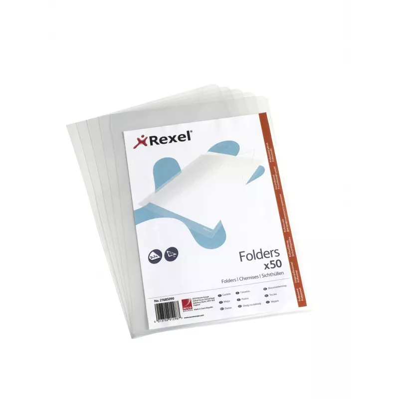 Rexel Crystal L Folder A4 Clear (50), 210 x 297 mm (A4), Transparent, Polipropylen (PP), 221 mm, 312 mm, 15 mm