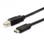 Kabel Equip USB 2.0 typu C na typ B, 1 m, 1 m, USB B, USB C, USB 2.0, męski/męski, czarny