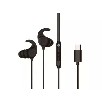 Przewodowy zestaw słuchawkowy douszny CONCEPTRONIC BRENDAN05B — USB-C, 20–20000 Hz, kabel 1,2 m, zauszny (czarny)