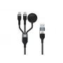 Kabel do szybkiego ładowania i danych USB A na 2× USB-C 3-w-1 Conceptronic ETTA08B15 — 1,5 m, USB 2.0, 5A, ładowarka do Apple Watch, 100W E‑Mark