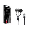 Kabel do szybkiego ładowania i danych USB A na 2× USB-C 3-w-1 Conceptronic ETTA08B15 — 1,5 m, USB 2.0, 5A, ładowarka do Apple Watch, 100W E‑Mark