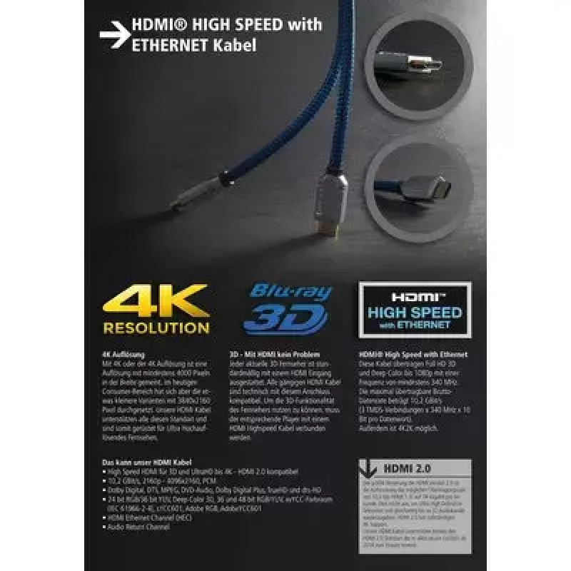 Kabel HDMI S/CONN 1,0 m