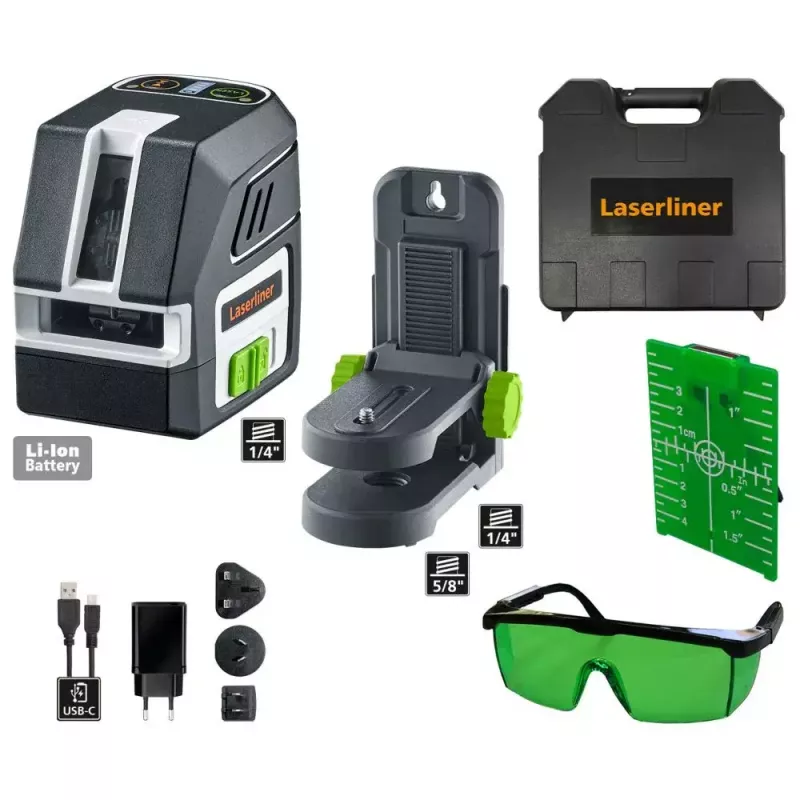 Poziomica liniowa Laserliner PocketCross-Laser 2G pozioma pionowa wielokolorowa