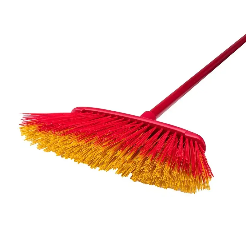 Outdoor broom VILEDA model 128763, hard bristle, technopolymer, czerwony