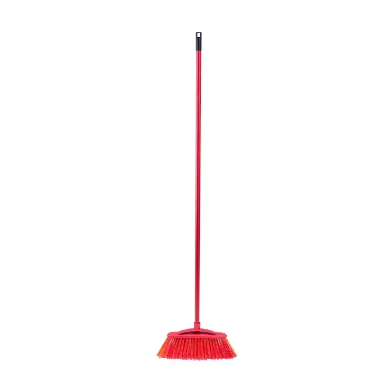 Outdoor broom VILEDA model 128763, hard bristle, technopolymer, czerwony