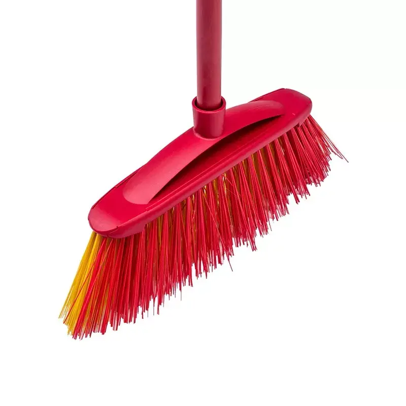 Outdoor broom VILEDA model 128763, hard bristle, technopolymer, czerwony