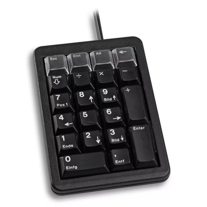 CHERRY G84-4700 Keypad przewodowa, USB, czarna (UK/US), USB, 21, Laptop/PC, 1,75 m, czarna