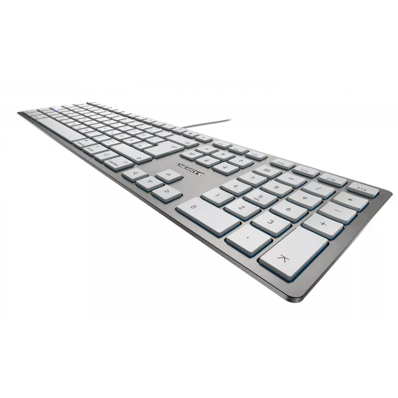 CHERRY KC 6000 cienki FOR MAC Klawiatura przewodowa, srebrno-biała, USB (QWERTY - UK)